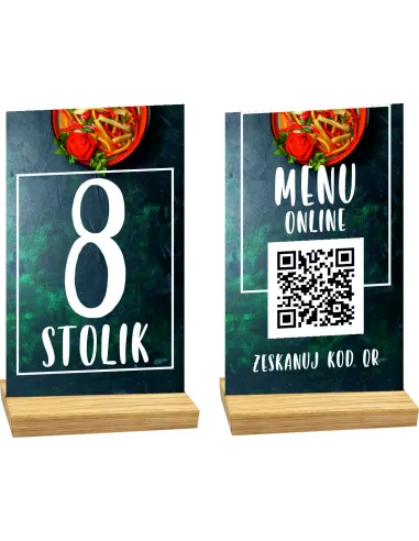 NUMER STOLIKA DO RESTAURACJI z plexi KOD QR LOGO TWÓJ NAPIS nadruk