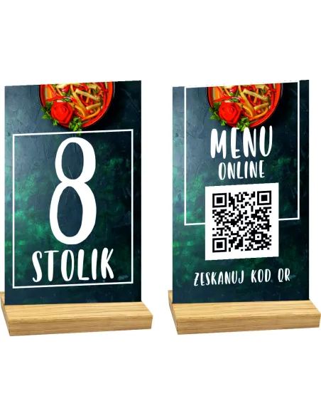 NUMER STOLIKA DO RESTAURACJI z plexi KOD QR LOGO TWÓJ NAPIS nadruk
