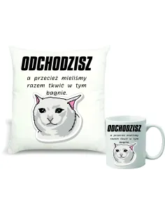Zestaw PODUSZKA i KUBEK nadruk prezent gratulacje nowa praca twój napis