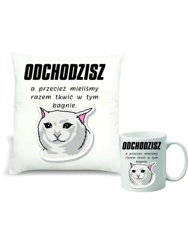 Zestaw PODUSZKA i KUBEK nadruk prezent gratulacje nowa praca twój napis