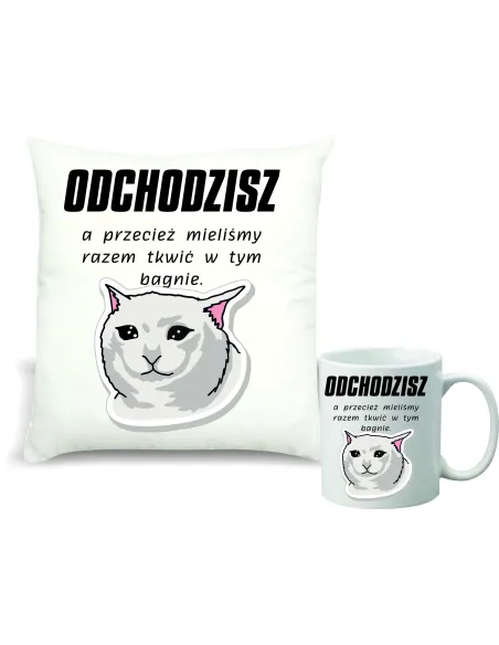 Zestaw PODUSZKA i KUBEK nadruk prezent gratulacje nowa praca twój napis
