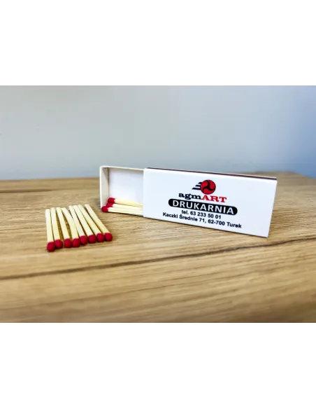 ZAPAŁKI reklamowe z twoim nadrukiem logo napis personalizowane 100 sztuk