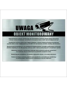 Tabliczka Tablica MONITORING TEREN OBSZAR OBIEKT MONITOROWANY 30x20 cm