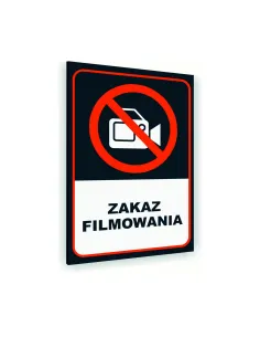 Tabliczka znak informacyjny 20x15 Antracyt ZAKAZ FILMOWANIA Aluminiowa