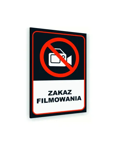 Tabliczka znak informacyjny 20x15 Antracyt ZAKAZ FILMOWANIA Aluminiowa