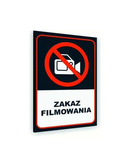 Tabliczka znak informacyjny 20x15 Antracyt ZAKAZ FILMOWANIA Aluminiowa