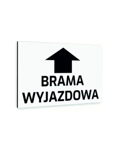 Tabliczka znak informacyjny 40x30 BIAŁA BRAMA WYJAZDOWA  Aluminiowa