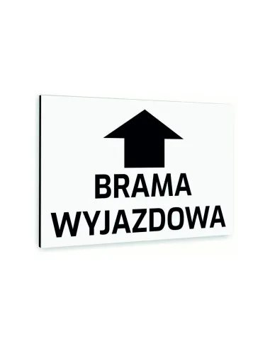 Tabliczka znak informacyjny 40x30 BIAŁA BRAMA WYJAZDOWA  Aluminiowa