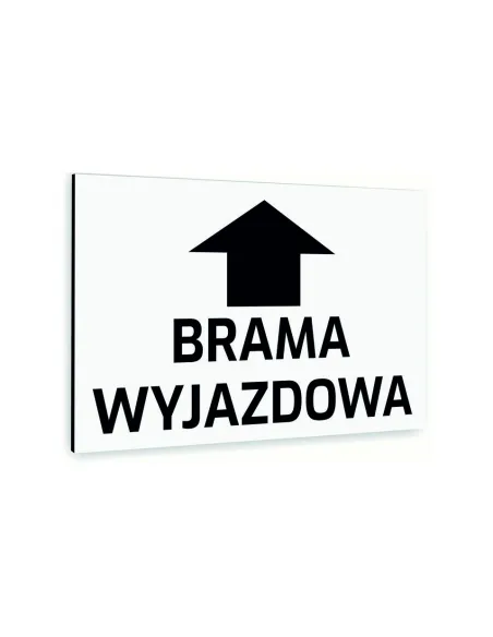 Tabliczka znak informacyjny 40x30 BIAŁA BRAMA WYJAZDOWA  Aluminiowa