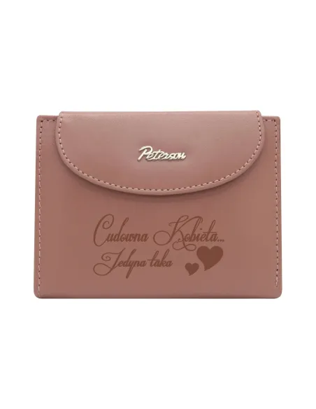 Portfel damski skórzany GRAWER prezent na święta twój napis DLA ŻONY dziewczyny