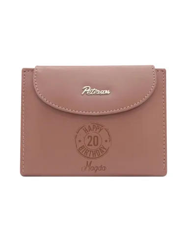 Portfel damski skórzany GRAWER prezent na URODZINY twój napis TEKST