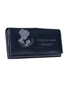 Portfel damski skórzany z GRAWEREM personalizowany prezent DLA MAMY + imię