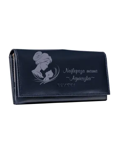 Portfel damski skórzany z GRAWEREM personalizowany prezent DLA MAMY + imię