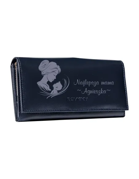 Portfel damski skórzany z GRAWEREM personalizowany prezent DLA MAMY + imię