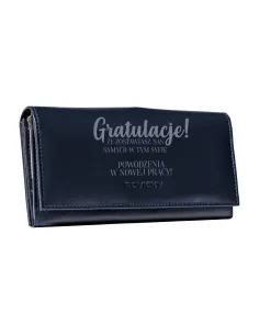 Portfel damski skórzany z GRAWEREM personalizowany prezent gratulacje nowej pracy