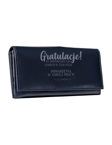 Portfel damski skórzany z GRAWEREM personalizowany prezent gratulacje nowej pracy