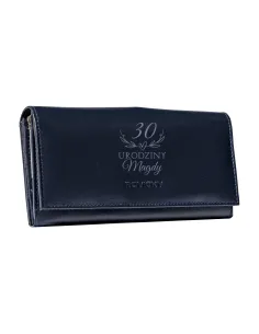 Portfel damski skórzany z GRAWEREM personalizowany prezent na urodziny