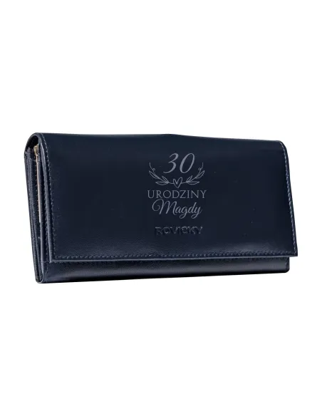 Portfel damski skórzany z GRAWEREM personalizowany prezent na urodziny