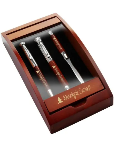 Zestaw piśmienniczy długopis pióro nóż do otwierania listów wesołych świąt prezent