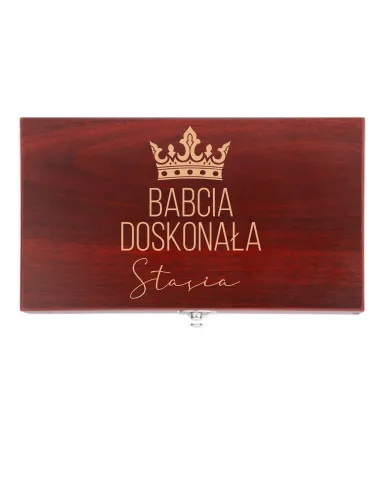 GRAWEROWANY Zestaw do wina PREZENT PERSONALIZOWANY DLA BABCI