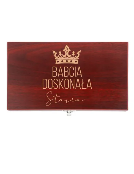 GRAWEROWANY Zestaw do wina PREZENT PERSONALIZOWANY DLA BABCI