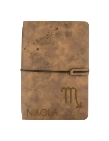 Notes z ekoskóry notatnik A5 grawer personalizowany PREZENT Z IMIENIEM ZNAKIEM ZODIAKU