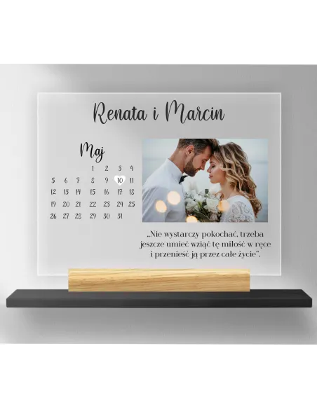 WYJĄTKOWY DZIEŃ WASZE ZDJĘCIE DATA wydruk na plexi prezent na rocznicę pamiątka ślubu