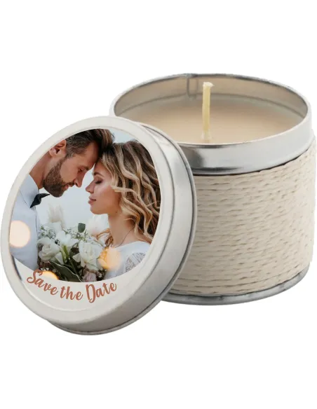 Personalizowane świeczki zapachowe na wesele ślub podziękowanie dla gości NADRUK UV