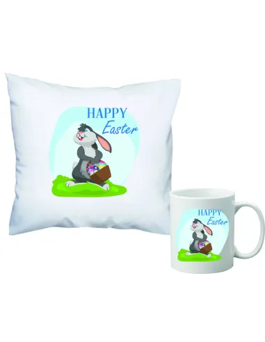 Zestaw Poduszka i Kubek Nadruk Personalizacja PREZENT wielkanocna