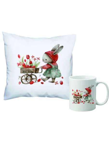 Zestaw Poduszka i Kubek Personalizacja PREZENT wielkanocna dekoracyjne