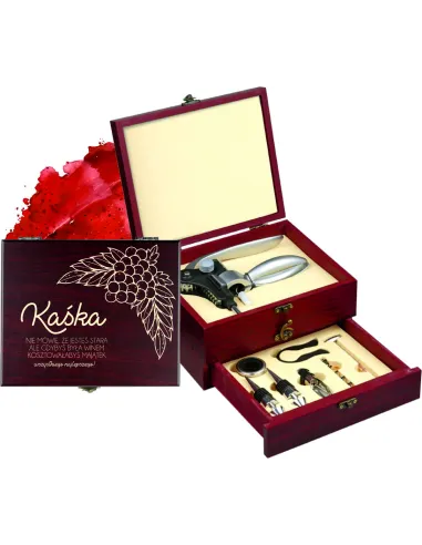 GRAWEROWANY Zestaw Akcesoria do wina PREZENT DLA MIŁOŚNIKA WINA z imieniem