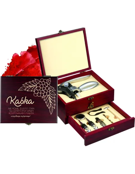 GRAWEROWANY Zestaw Akcesoria do wina PREZENT DLA MIŁOŚNIKA WINA z imieniem