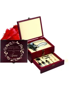 Personalizowany zestaw do wina Z GRAWEREM prezent ŚWIĘTA BOŻEGO NARODZENIA