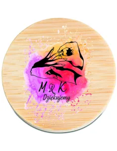 OTWIERACZ DREWNIANY z magnesem z inicjałami PODZIĘKOWANIE NA WESELE 50szt