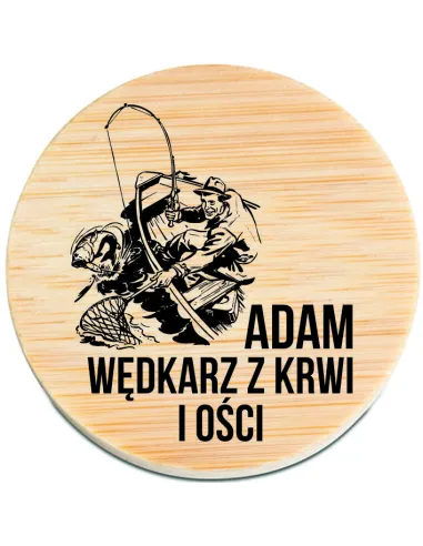 OTWIERACZ do piwa DREWNIANY personalizacja TWÓJ NAPIS WĘDKARZ Z KRWI I OŚCI