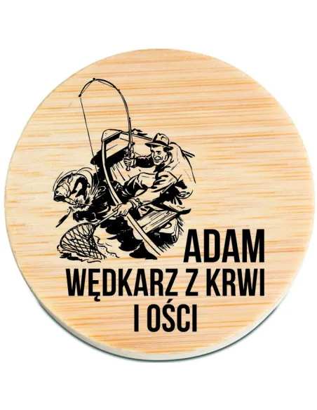 OTWIERACZ do piwa DREWNIANY personalizacja TWÓJ NAPIS WĘDKARZ Z KRWI I OŚCI