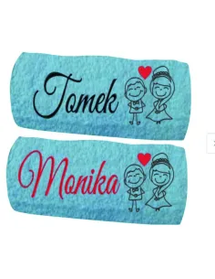 PREZENT na ŚLUB rocznicę Ręczniki z HAFTEM napis