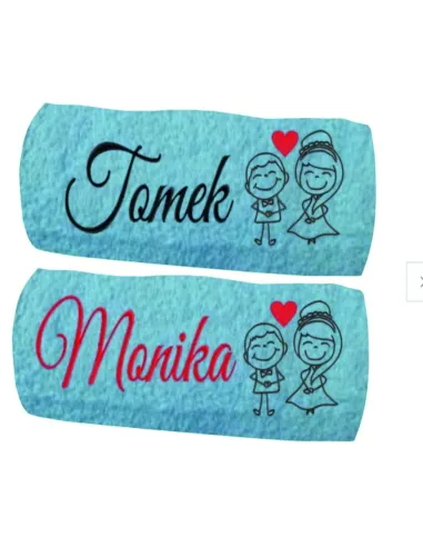 PREZENT na ŚLUB rocznicę Ręczniki z HAFTEM napis
