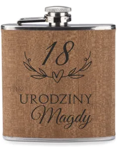GRAWER Piersiówka 200 ml personalizowany prezent różne wzory urodziny 18