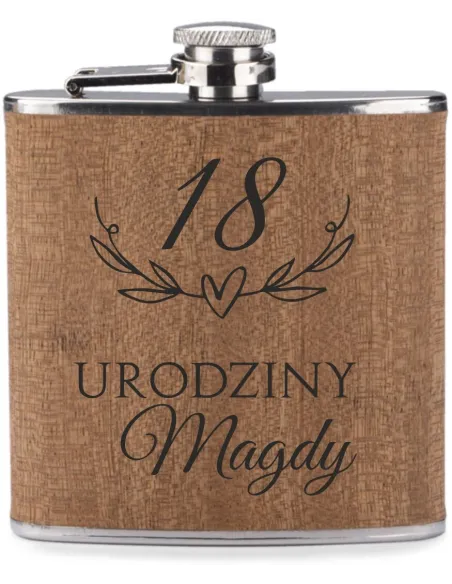GRAWER Piersiówka 200 ml personalizowany prezent różne wzory urodziny 18