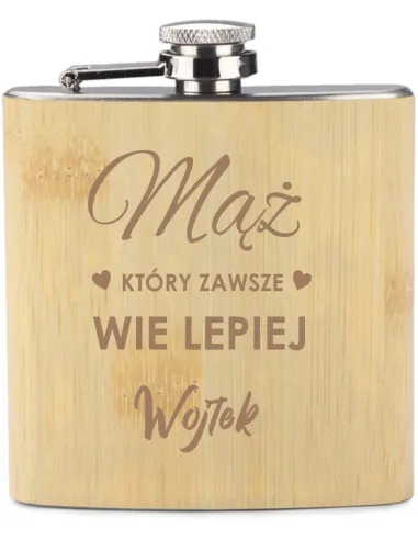 GRAWER Piersiówka 200 ml personalizowany prezent różne wzory DLA MĘŻA
