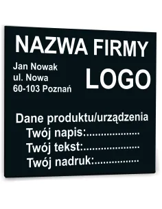 NADRUK TABLICZKA ZNAMIONOWA FIRMY z dibondu 10x10 TWÓJ NAPIS LOGO