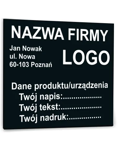 NADRUK TABLICZKA ZNAMIONOWA FIRMY z dibondu 10x10 TWÓJ NAPIS LOGO