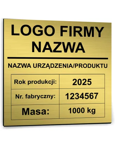 NADRUK TABLICZKA ZNAMIONOWA FIRMY z dibondu 10x10 cm TWÓJ NAPIS LOGO złota