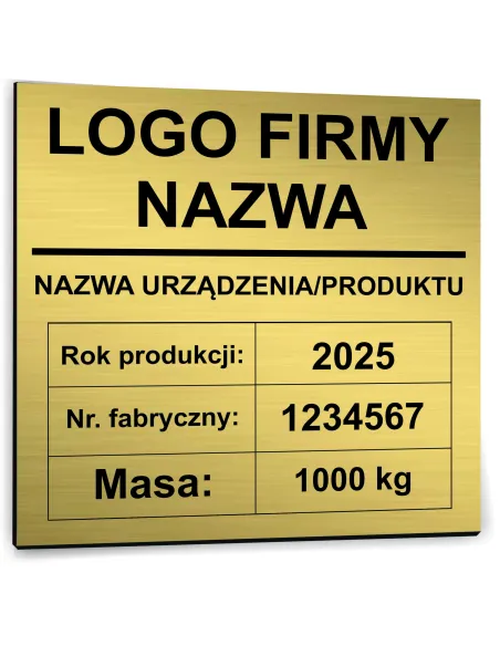 NADRUK TABLICZKA ZNAMIONOWA FIRMY z dibondu 10x10 cm TWÓJ NAPIS LOGO złota