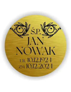 Elegancka Spersonalizowana Tabliczka na Urnę Grawer z Imieniem i Datą 8 cm