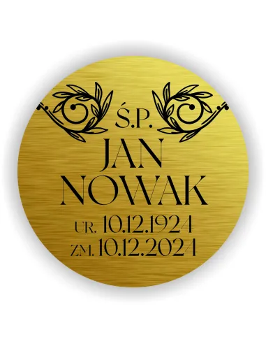 Elegancka Spersonalizowana Tabliczka na Urnę Grawer z Imieniem i Datą 8 cm