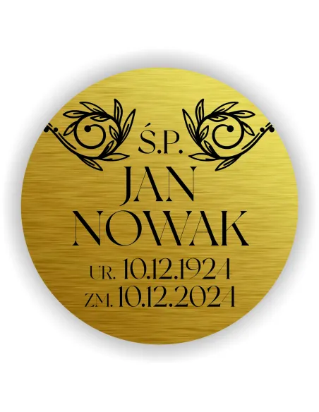Elegancka Spersonalizowana Tabliczka na Urnę Grawer z Imieniem i Datą 8 cm