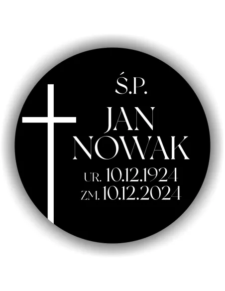 Elegancka pamiątkowa Spersonalizowana Tabliczka na Urnę Grawer z Imieniem i Datą 8 cm