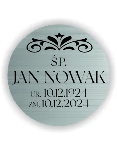 Elegancka pamiątkowa Spersonalizowana Tabliczka na Urnę Grawer Imienia Daty i Dedykacji 8 cm